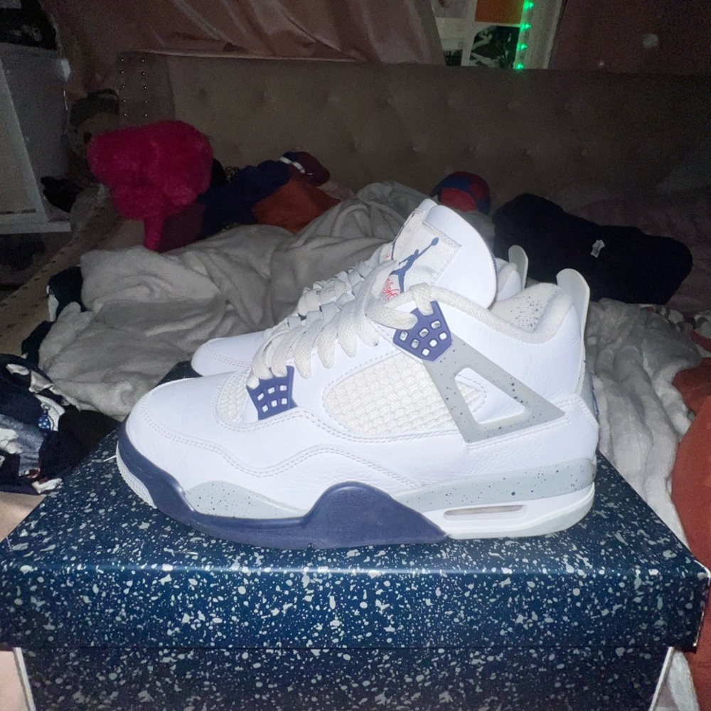 White and Blue Sneakers